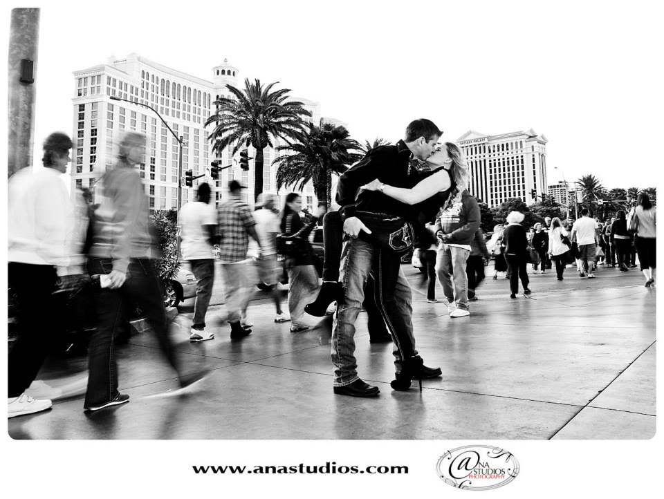 Becky Chris Las Vegas Strip Engagement Photo Session